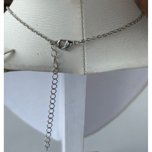 Silver Earring & Necklace Set w/Pink Stones Snake Theme (NWOT) - Picture 6 of 9